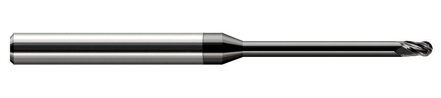 Picture of Harvey Tool 35610-C4 .010 Ball Carbide Stb FL 12x RCH EM, DIAMND End Mill Standard Flute Standard Helix Carbide Diamond Single End Ball NoseBall